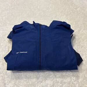 VTG Y2K Reebok Mens Windbreaker Jacket Blue Zip Up Essential Streetwear Grunge